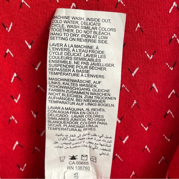 Girlfriend Plus Size 3/4 Sleeve T-shirt Red with pattern 60% Cotton 40% Viscose - Picture 9 of 12